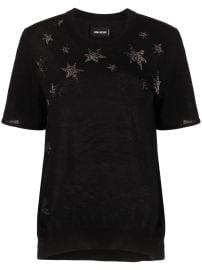 Zadig Voltaire Ida Stars rhinestone-embellished Knitted Top at Farfetch